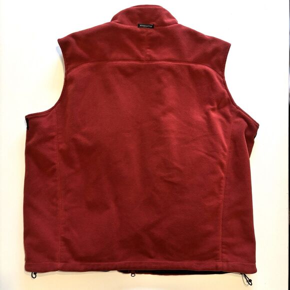 Eddie Bauer Fleece Vest Windcutter Mens Size XXL Brick Red Full Zip Outdoor Gear - Picture 7 of 14